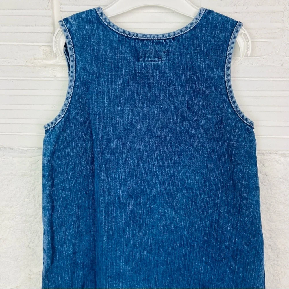 RALPH LAUREN denim jean sleeveless cotton nautical embroidered anchor dress SZ 6